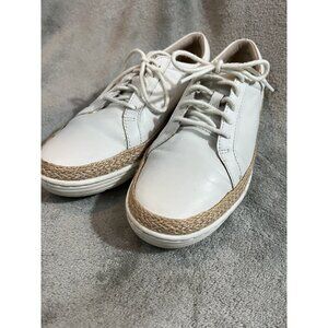 Clarks Collection Women’s 9 Marie Sneakers Sailing White Leather Shoes Beachy